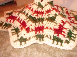 Here is the Granny Christmas tree skirt.
